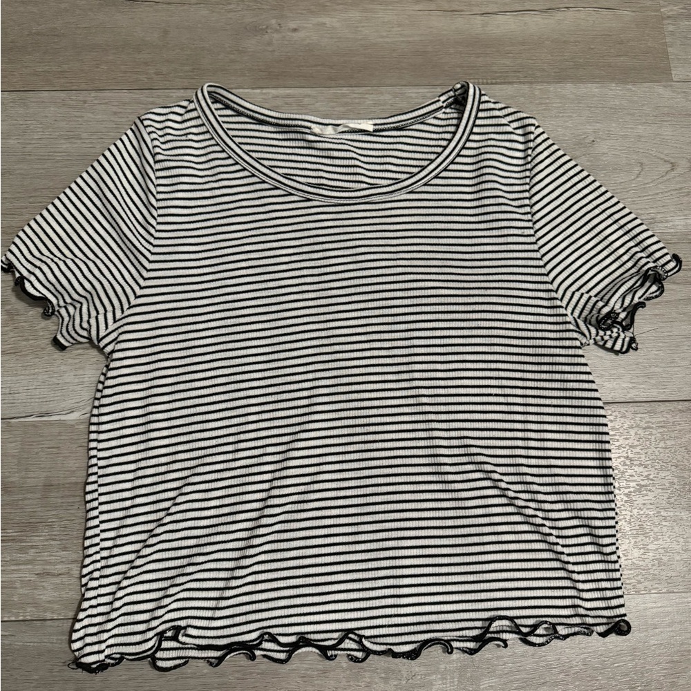 Caution to the Wind Lettuce Ribbed Cropped Tshirt